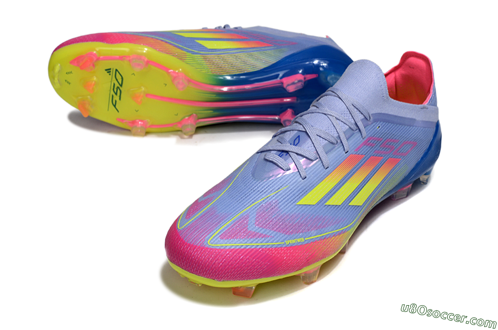 Adidas F50 Elite FG Firm Ground Soccer Cleats - Blue/Yellow/Pink 3