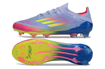 Adidas F50 Elite FG Firm Ground Soccer Cleats - Blue/Yellow/Pink