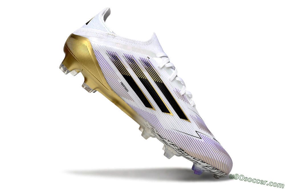 Adidas F50 Elite FG Firm Ground Soccer Cleats - White/Black/Purple/Gold 4