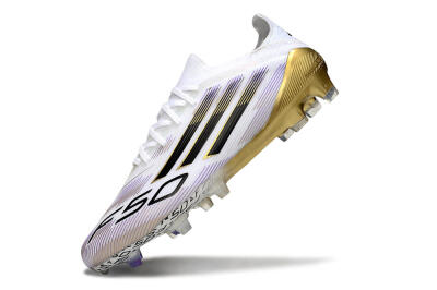 Adidas F50 Elite FG Firm Ground Soccer Cleats - White/Black/Purple/Gold