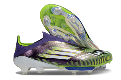 Adidas F50+ Elite Lightstrike Pro Laceless FG Firm Ground Soccer Cleats - Purple/White/Yellow