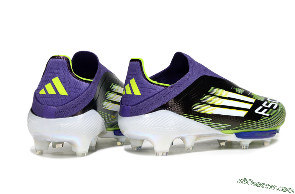 Adidas F50+ Elite Lightstrike Pro Laceless FG Firm Ground Soccer Cleats - Purple/White/Yellow 6