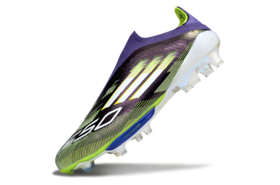 Adidas F50+ Elite Lightstrike Pro Laceless FG Firm Ground Soccer Cleats - Purple/White/Yellow