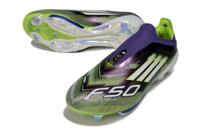 Adidas F50+ Elite Lightstrike Pro Laceless FG Firm Ground Soccer Cleats - Purple/White/Yellow