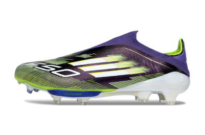 Adidas F50+ Elite Lightstrike Pro Laceless FG Firm Ground Soccer Cleats - Purple/White/Yellow