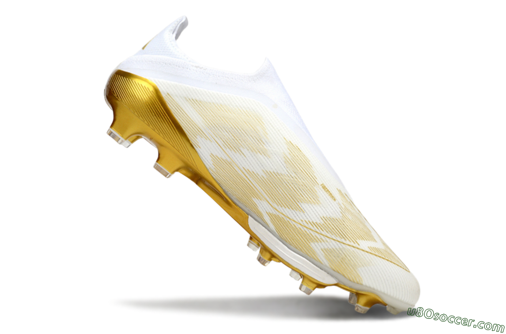 Adidas F50+ Elite Lightstrike Pro Laceless FG Firm Ground Soccer Cleats - White/Gold 4