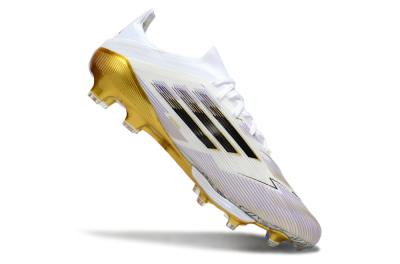 Adidas F50+ Elite Lightstrike Pro FG Firm Ground Soccer Cleats - White/Black/Gold