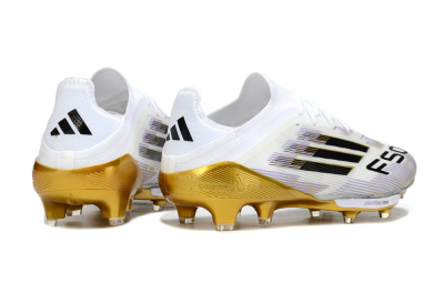 Adidas F50+ Elite Lightstrike Pro FG Firm Ground Soccer Cleats - White/Black/Gold