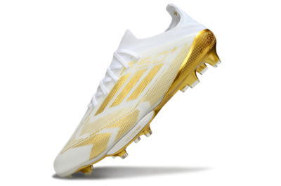 Adidas F50+ Elite Lightstrike Pro FG Firm Ground Soccer Cleats - White/Gold