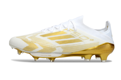 Adidas F50+ Elite Lightstrike Pro FG Firm Ground Soccer Cleats - White/Gold