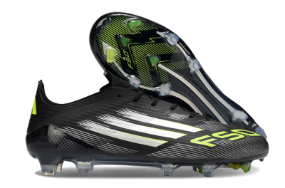 Adidas F50 Elite FG Firm Ground Soccer Cleats - Black/Silver/Yellow