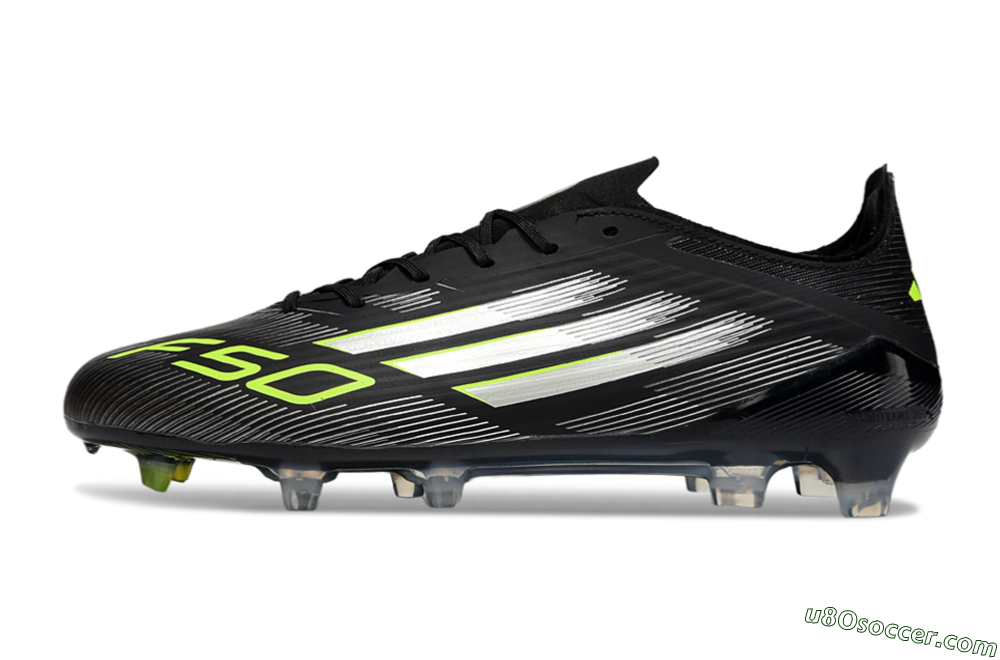 Adidas F50 Elite FG Firm Ground Soccer Cleats - Black/Silver/Yellow 2