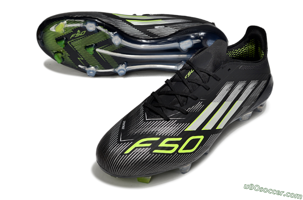 Adidas F50 Elite FG Firm Ground Soccer Cleats - Black/Silver/Yellow 3