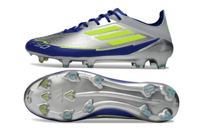 Messi x Adidas F50 Elite FG Firm Ground Soccer Cleats - Silver/Yellow/Blue