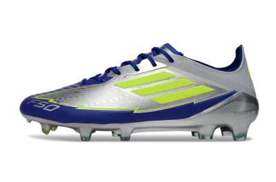 Messi x Adidas F50 Elite FG Firm Ground Soccer Cleats - Silver/Yellow/Blue