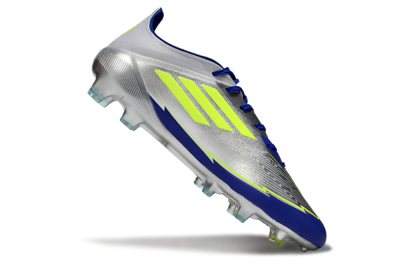 Messi x Adidas F50 Elite FG Firm Ground Soccer Cleats - Silver/Yellow/Blue