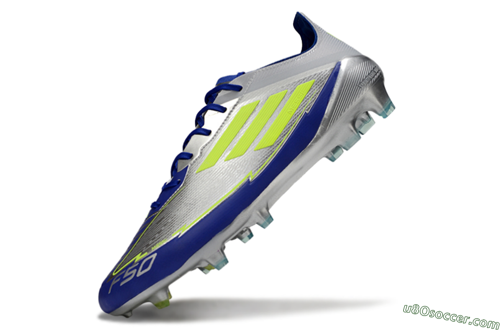 Messi x Adidas F50 Elite FG Firm Ground Soccer Cleats - Silver/Yellow/Blue 5