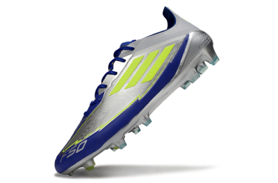 Messi x Adidas F50 Elite FG Firm Ground Soccer Cleats - Silver/Yellow/Blue
