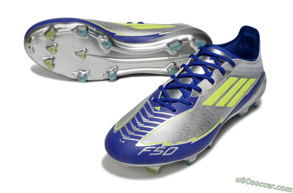 Messi x Adidas F50 Elite FG Firm Ground Soccer Cleats - Silver/Yellow/Blue 3