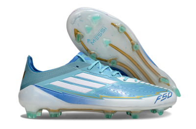 Messi x Adidas F50 Elite FG Firm Ground Soccer Cleats - Jade/White/Blue