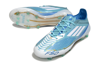 Messi x Adidas F50 Elite FG Firm Ground Soccer Cleats - Jade/White/Blue
