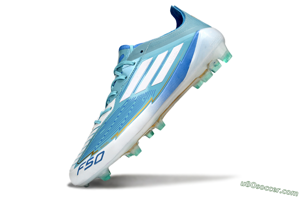 Messi x Adidas F50 Elite FG Firm Ground Soccer Cleats - Jade/White/Blue 5