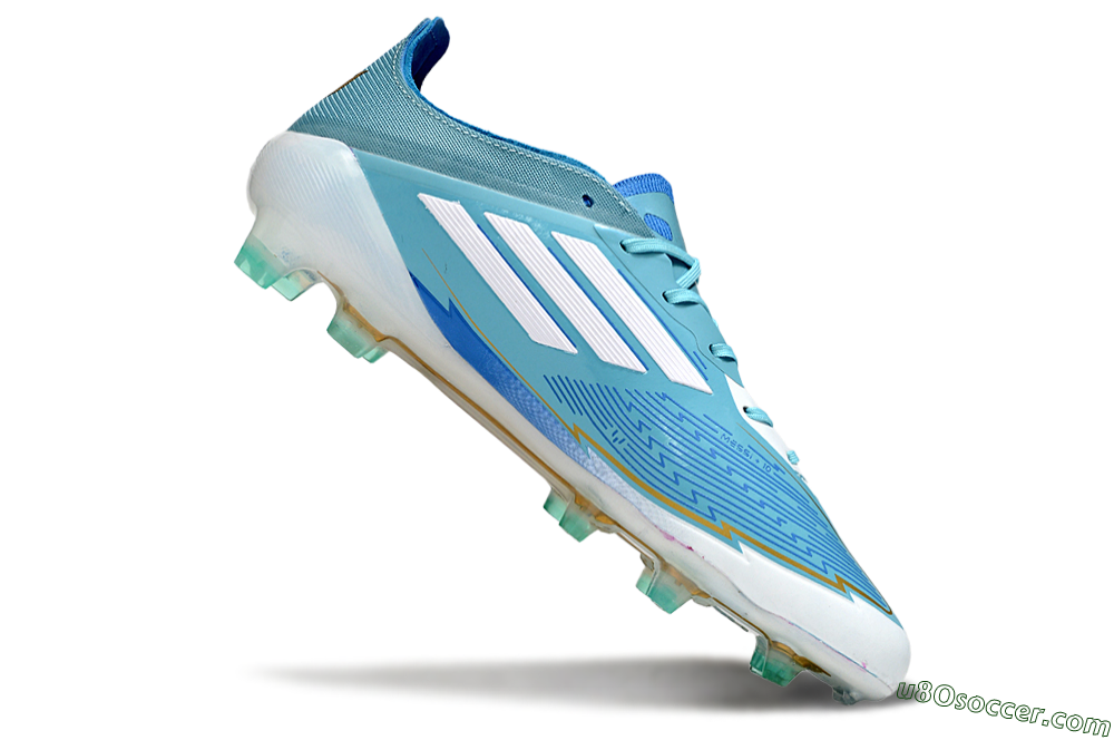 Messi x Adidas F50 Elite FG Firm Ground Soccer Cleats - Jade/White/Blue 4