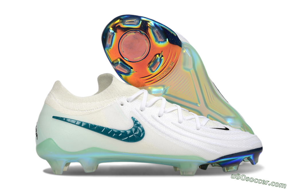 Nike Phantom GX 2 Elite FG Firm Ground Soccer Cleats - White/Black/Jade 1