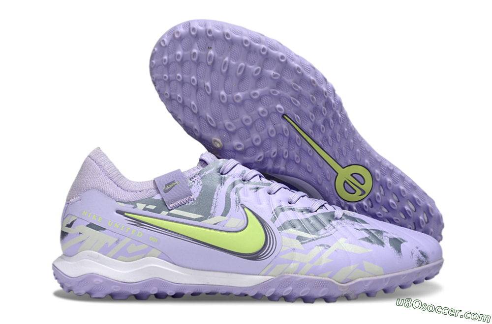 Nike Tiempo Legend 10 Pro TF Artificial Turf Soccer Shoes - Purple/Black/Yellow 1