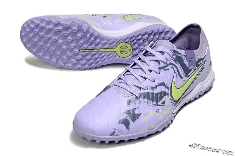 Nike Tiempo Legend 10 Pro TF Artificial Turf Soccer Shoes - Purple/Black/Yellow 3