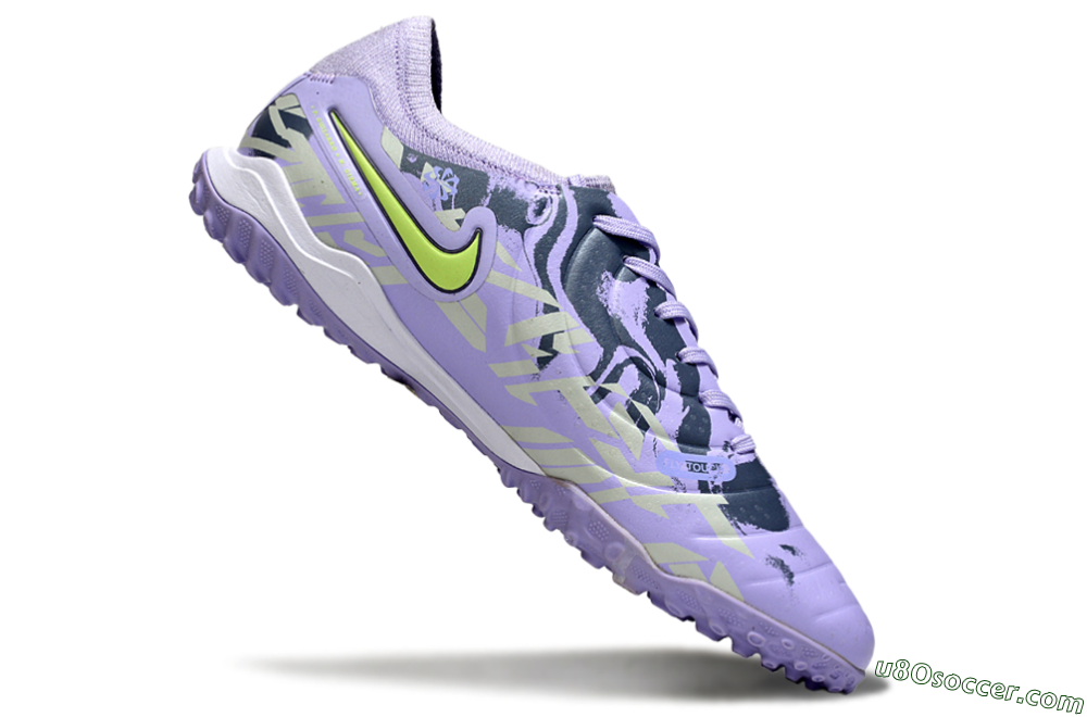 Nike Tiempo Legend 10 Pro TF Artificial Turf Soccer Shoes - Purple/Black/Yellow 4
