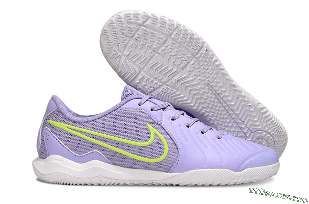 Nike Tiempo Legend 10 Academy IC Indoor & Futsal Soccer Shoes - Purple/Yellow 1