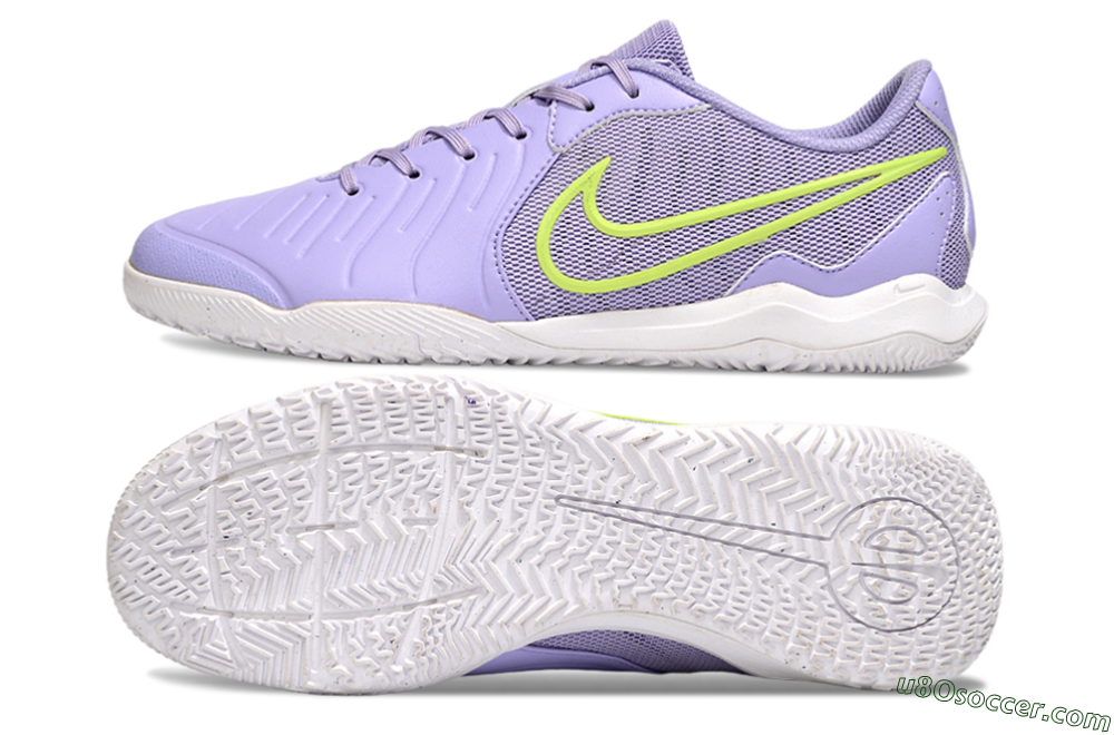 Nike Tiempo Legend 10 Academy IC Indoor & Futsal Soccer Shoes - Purple/Yellow 0