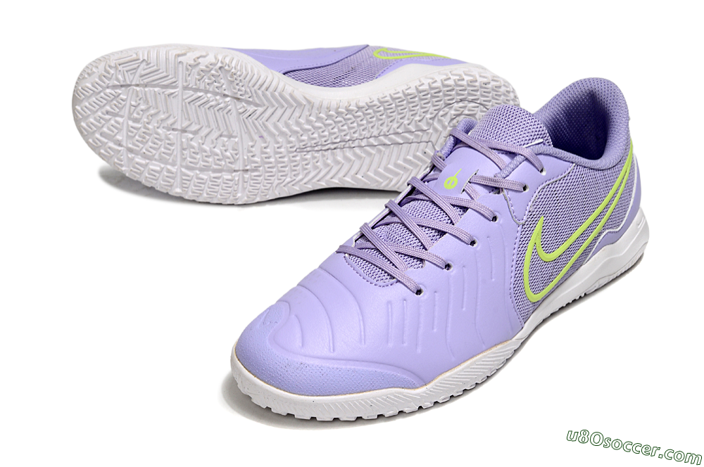 Nike Tiempo Legend 10 Academy IC Indoor & Futsal Soccer Shoes - Purple/Yellow 3