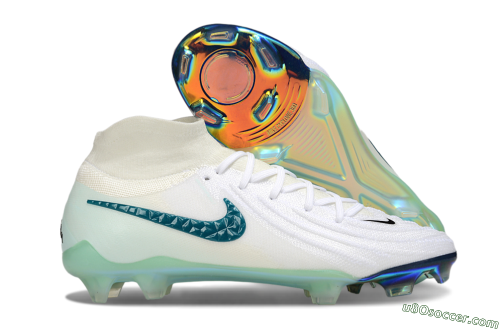 Nike Phantom Luna Elite NU FG Firm Ground Soccer Cleats - White/Black/Jade 1