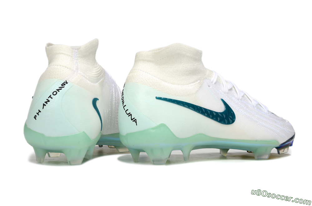 Nike Phantom Luna Elite NU FG Firm Ground Soccer Cleats - White/Black/Jade 6