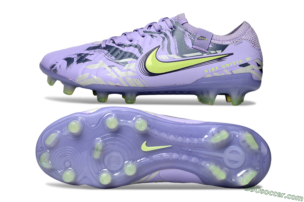 Nike Tiempo Legend 10 Elite FG Firm Ground Soccer Cleats - Purple/Black/Yellow 0