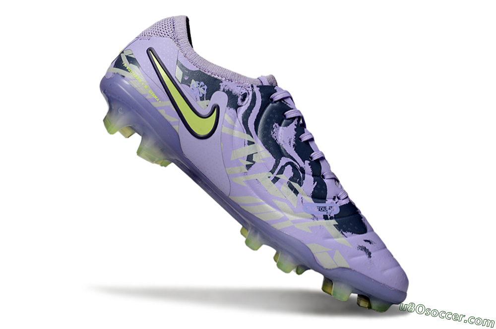 Nike Tiempo Legend 10 Elite FG Firm Ground Soccer Cleats - Purple/Black/Yellow 4