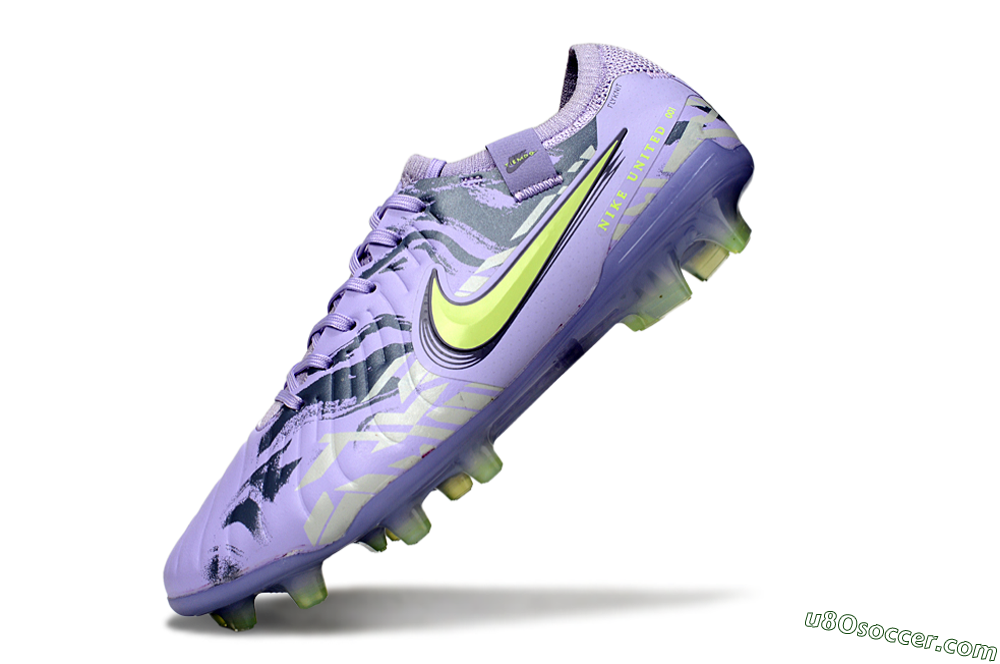 Nike Tiempo Legend 10 Elite FG Firm Ground Soccer Cleats - Purple/Black/Yellow 5