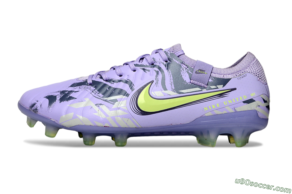 Nike Tiempo Legend 10 Elite FG Firm Ground Soccer Cleats - Purple/Black/Yellow 2