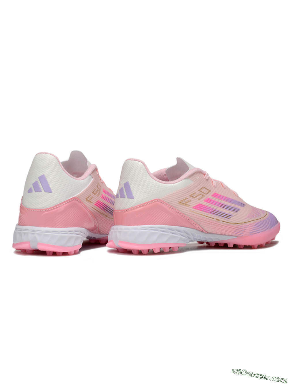 Adidas F50 Pro TF Artificial Turf Soccer Shoes - Pink/Purple/Gold 6