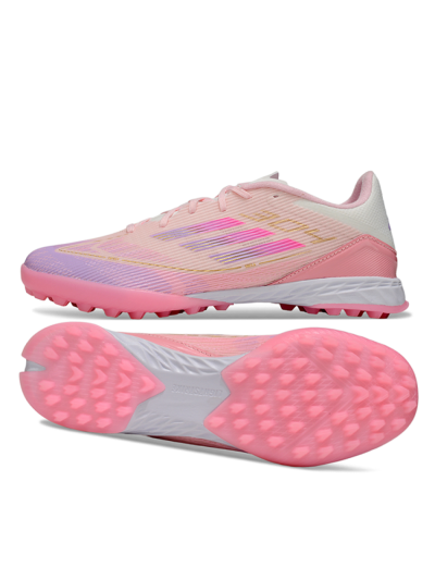 Adidas F50 Pro TF Artificial Turf Soccer Shoes - Pink/Purple/Gold