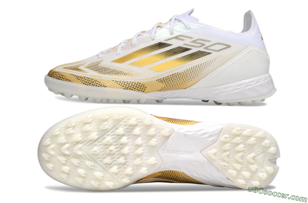 Adidas F50 Elite Kings League TF Artificial Turf Soccer Shoes - White/Yellow/Black 0