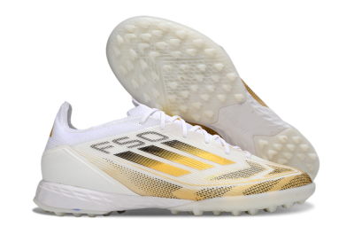 Adidas F50 Elite Kings League TF Artificial Turf Soccer Shoes - White/Yellow/Black