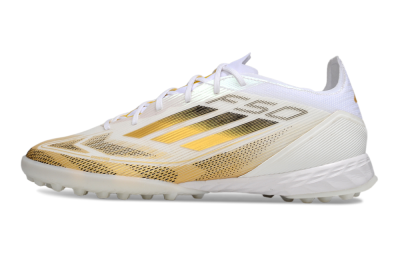 Adidas F50 Elite Kings League TF Artificial Turf Soccer Shoes - White/Yellow/Black