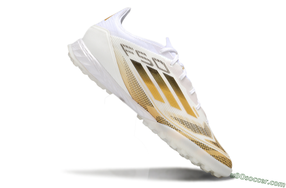 Adidas F50 Elite Kings League TF Artificial Turf Soccer Shoes - White/Yellow/Black 4