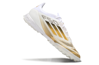 Adidas F50 Elite Kings League TF Artificial Turf Soccer Shoes - White/Yellow/Black