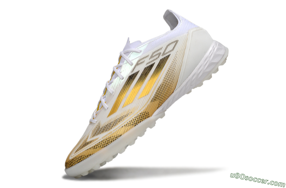 Adidas F50 Elite Kings League TF Artificial Turf Soccer Shoes - White/Yellow/Black 5