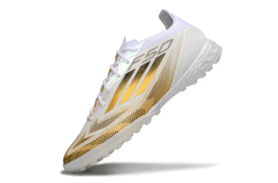 Adidas F50 Elite Kings League TF Artificial Turf Soccer Shoes - White/Yellow/Black