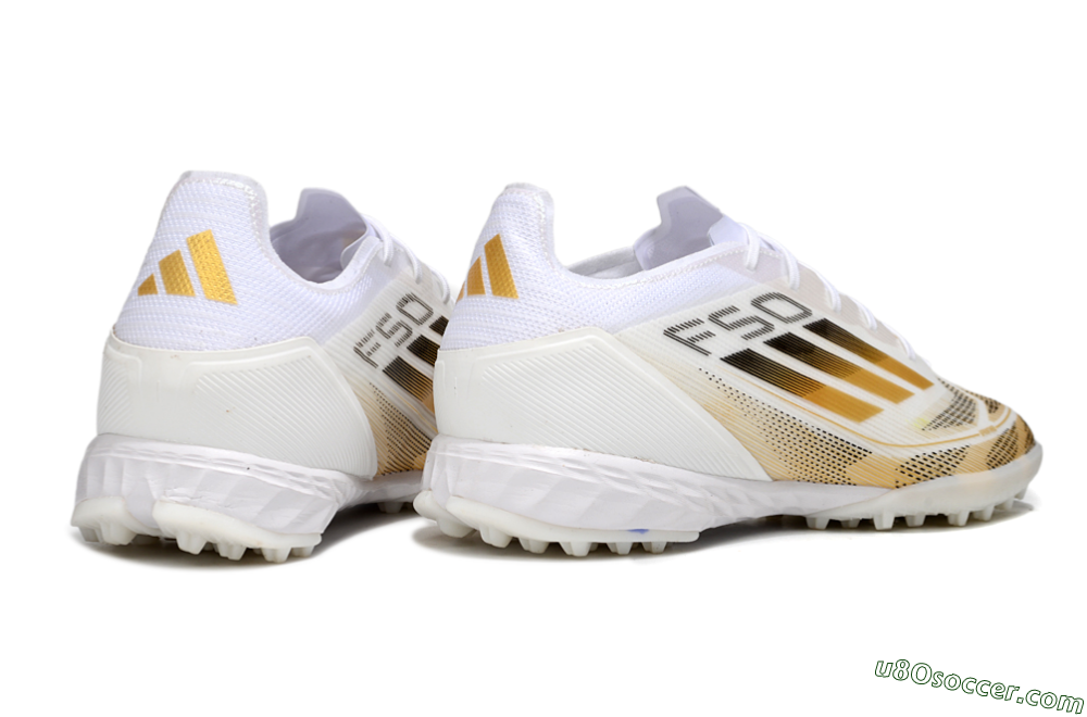 Adidas F50 Elite Kings League TF Artificial Turf Soccer Shoes - White/Yellow/Black 6